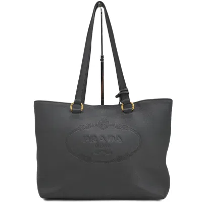 Pre-owned Prada Leather Handbag () In Gray