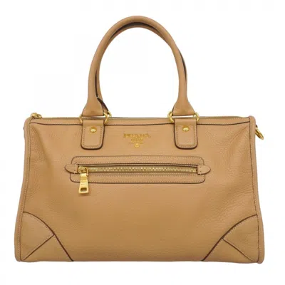Pre-owned Prada Leather Handbag () In Sand