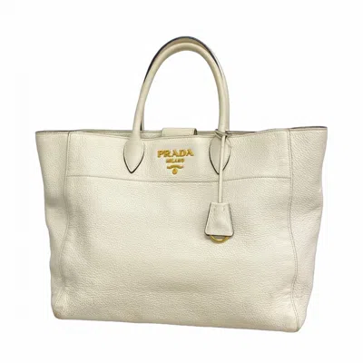 Pre-owned Prada Leather Handbag () In White