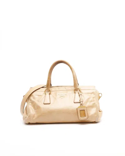Prada Leather Handbag In Neutral