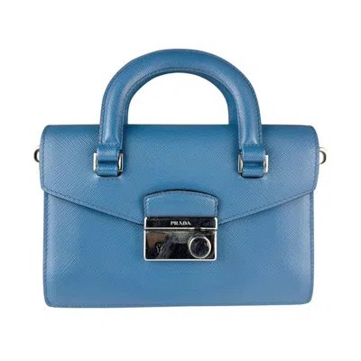 Pre-owned Prada Leather Handbag Shoulder Bag () In Blue