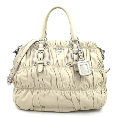 Pre-owned Prada Leather Handbag Shoulder Bag () In Sand