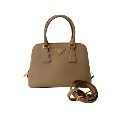 Pre-owned Prada Leather Handbag Shoulder Bag () In Sand