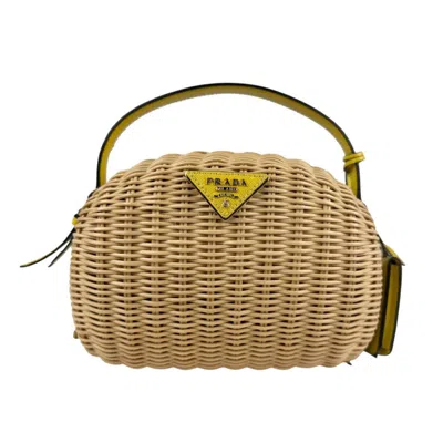 Pre-owned Prada Leather Handbag Shoulder Bag () In Yellow