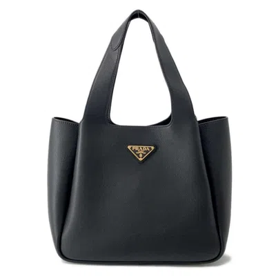 Pre-owned Prada Leather Handbag Tote Bag () In Black