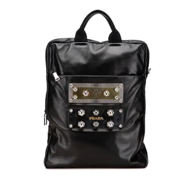 Pre-owned Prada Leather Handbag Tote Bag () In Black