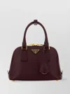 Prada Leather Handbag With Gold-tone Hardware And Top Handles
