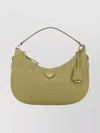 Prada Leather Handbag With Structured Shape And Strap In Green