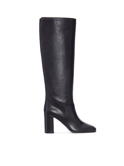PRADA LEATHER HEEL BOOTS