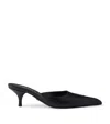 Prada Leather Heeled Mules 10 In Black