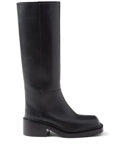 PRADA LEATHER HIGH BOOTS