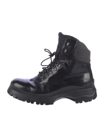 Pre-owned Prada Leather Hiking Boots In Multi