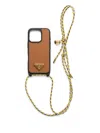 Prada Leather Iphone 16 Pro Max Case In Brown