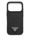 Prada Leather Iphone 17 Pro Case In Black