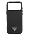 Prada Saffiano Leather Case For Iphone 17 Pro Max In Black