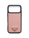 Prada Leather Iphone 17 Pro Max Cases In Pink