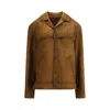 Prada Leather Jacket In Brown