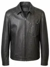 Prada Leather Jacket In Black