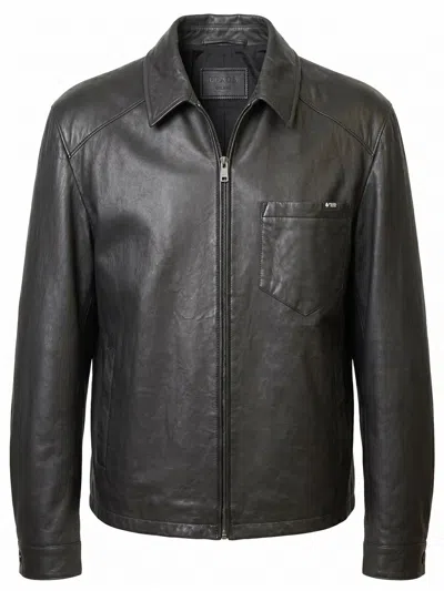 Prada Leather Jacket In Black