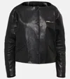 Prada Leather Jacket In Black