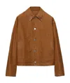 Prada Leather Jacket In Brown