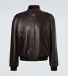 Prada Leather Jacket In Brown