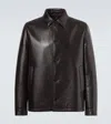Prada Leather Jacket In Brown
