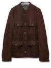 Prada Leather Jacket In Brown