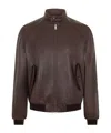 Prada Leather Jacket In Brown