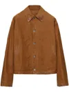 Prada Leather Jacket In Brown