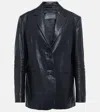Prada Leather Jacket In Nero