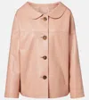 Prada Leather Jacket In Pink