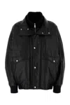 Prada Black Nappa Leather Bomber Jacket In Black