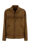 Prada Leather Jacket In Brown