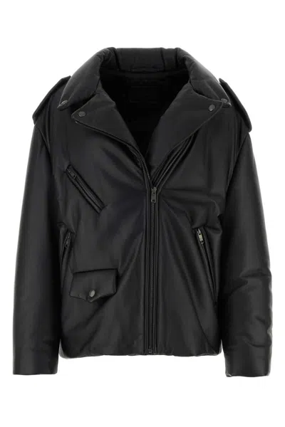 Prada Leather Jackets In Black