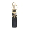 Prada Saffiano Leather Key Ring In Black