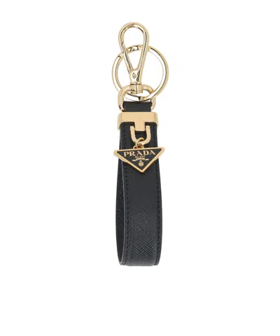 PRADA PRADA LOGO PLAQUE KEY RING