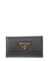 Prada Leather Key Holder In Black