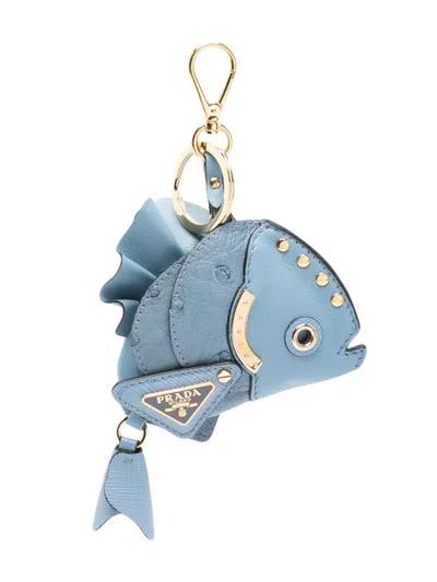 Prada Women Cerulean Blue Re-nylon Re-edition 1978 Key Ring