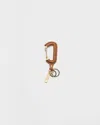 Prada Leather Key Ring In Brown
