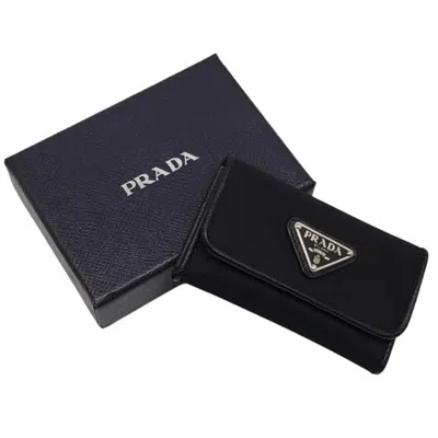 Pre-owned Prada Leather Keycase () In Black