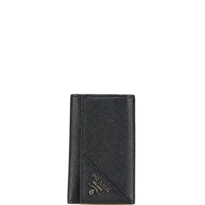Pre-owned Prada Leather Keycase () In Black