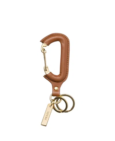 Prada Leather Keychain In Orange