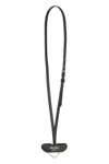 Prada Womens Black Logo-engraved Leather And Metal Keyring In Black