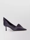 Prada Leather Kitten Heel Pumps With Pointed Toe