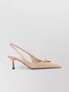 Prada Leather Pumps With Pointed Toe And Kitten Heel