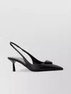 Prada Logo-plaque Slingback Pumps In Nero