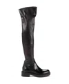 Prada Leather Knee Boots In Black