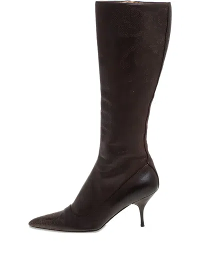 Pre-owned Prada Leather Knee-high Boots