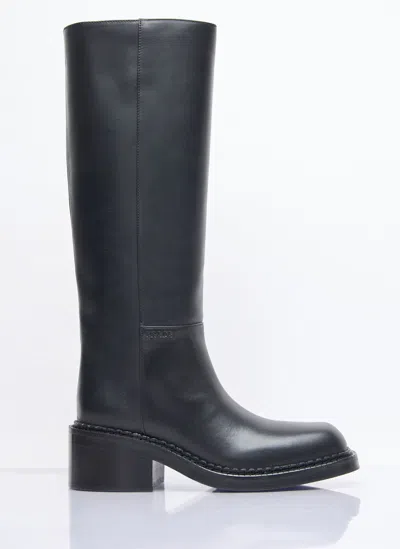 PRADA LEATHER KNEE-HIGH BOOTS